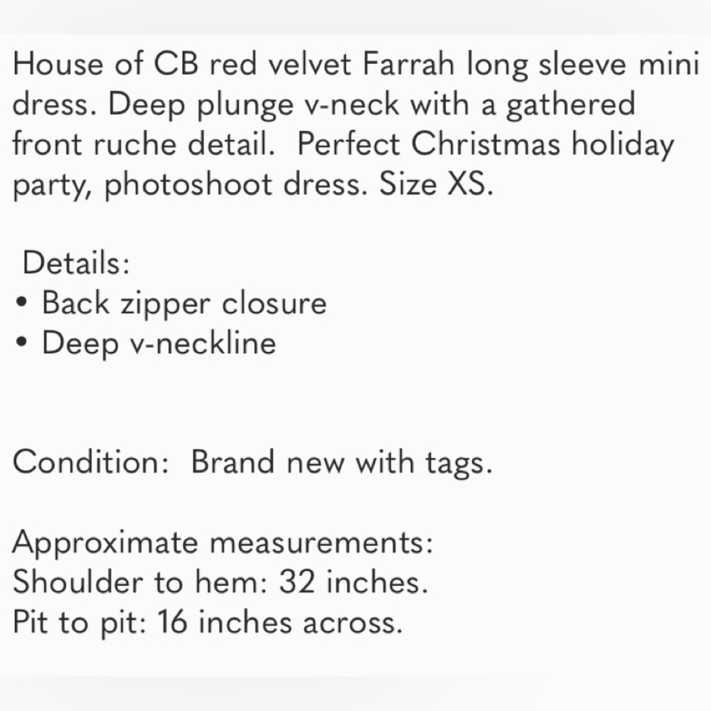 House Of CB Red Velvet Farrah Dress. NWT. Size XSmall. - Picture 12 of 12